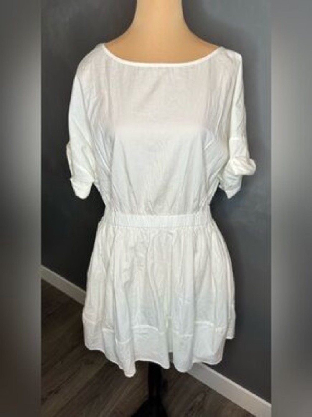 181. Free People White cotton poplin Mini Dress - Picture 6 of 6
